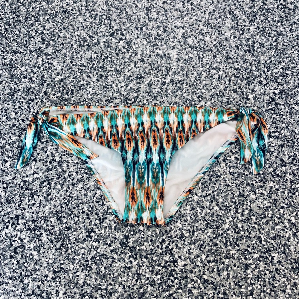 Skye ✦ Turquoise & Orange Tie-Side Bikini Bottom (L)